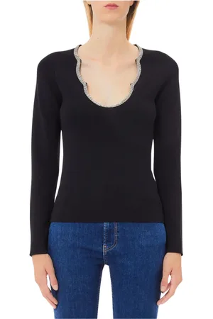 Liu Jo Top, Dame, Sort, M, ECS Lukket Strik Sweaters