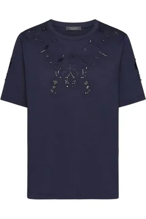 Elena Miro Top, Dame, Blå, 2XL, Blå Elegant T-shirt til Kvinder