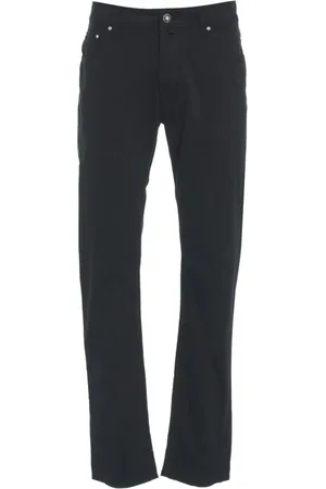 Jacob Cohen Bukser, Herre, Sort, W33, Bomuld, Slim Fit Bard Bukser med Logo