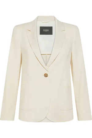 SEVENTY BY SERGIO TEGON Jakke, Dame, , S, Linned, Slim Fit Linnedjakke med Enkelt Knap