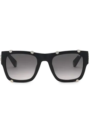 Philipp Plein Tilbehør, unisex, Sort, 54 MM, Hexagon Icon Solbriller Luksus Look