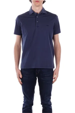 FAY Top, Herre, Blå, 2XL, Bomuld, Logo Front Button Polo Shirt