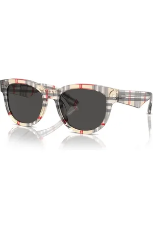 Burberry Tilbehør, Dame, Flerfarvet, 54 MM, Vintage Check Solbriller Phantos Stil