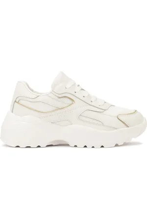 Kazar Sko, Dame, Hvid, 36 EU, Læder, Hvide sneakers med gul kant