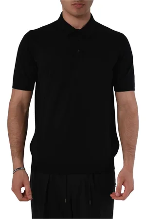 Roberto Collina Top, Herre, Sort, XL, Bomuld, Polo Bluser