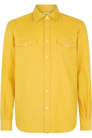 Boglioli Skjorte, Herre, Gul, 3XL, Baby Corduroy Western Shirt