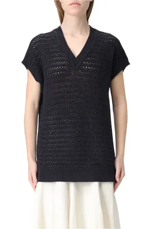 Fabiana Filippi Strik, Dame, Sort, S, Uld, Stilfulde Sweaters til et Chic Look