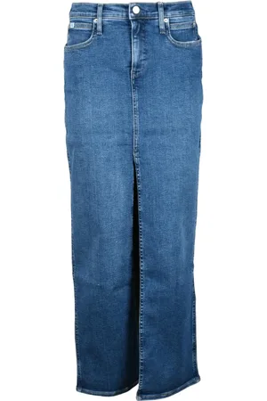 Calvin Klein Nederdel, Dame, Blå, W31, Bomuld, Nederdel