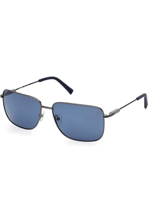 Timberland Tilbehør, unisex, Grå, 62 MM, Geometriske polariserede solbriller blå linse