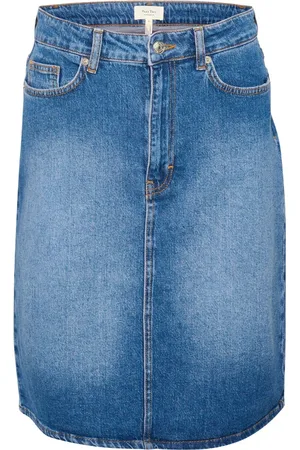 Part Two Nederdel, Dame, Blå, 2XS, Denim, Blå denimnederdel med lommer