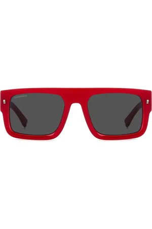 Dsquared2 Tilbehør, unisex, Rød, 54 MM, Ikoniske solbriller med metalnitter