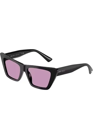Jimmy Choo Tilbehør, Dame, Sort, 53 MM, Cat-Eye Solbriller Mørke Lilla Linser