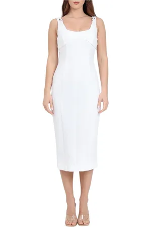 VERSACE Kjole, Dame, Hvid, S, Polyester, Havfrue-stil lang kjole polyesterblanding