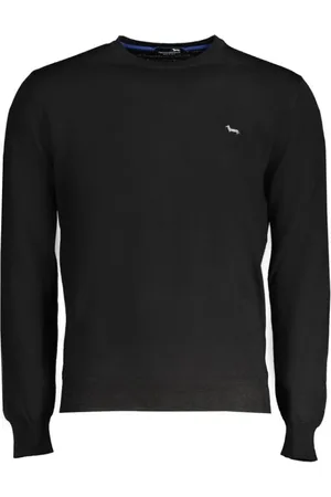 HARMONT&BLAINE Strik, Herre, Sort, L, Uld, Sort uldtrøje