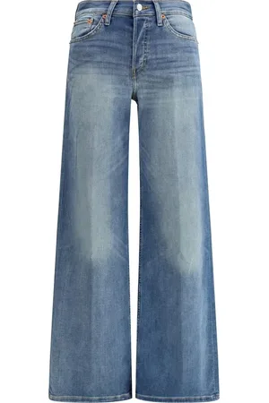 RE/DONE Jeans, Dame, Blå, W27, Vintage Wide Leg Jeans med Moderne Twist