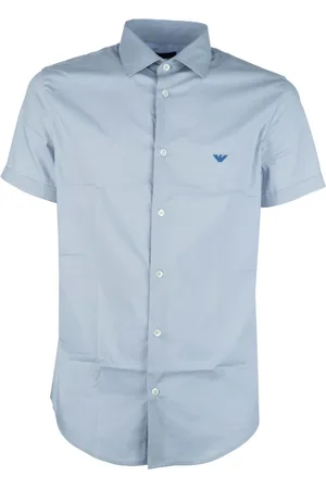 Emporio Armani Skjorte, Herre, Blå, XS, Uld, Stilfulde Skjorter Kollektion