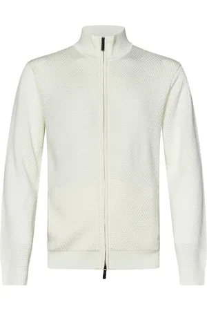 Emporio Armani Strik, Herre, , M, Uld, Tekstureret Strik Fuldlængde Cardigan
