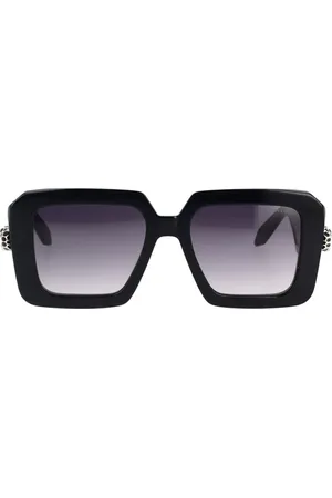 Bvlgari Tilbehør, unisex, Sort, 52 MM, Uld, Geometriske solbriller med slange detaljer