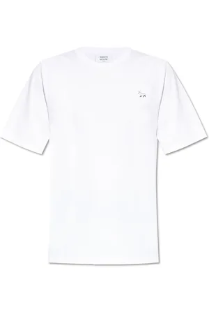 Maison Kitsuné Top, Dame, Hvid, S, Bomuld, T-shirt med logo