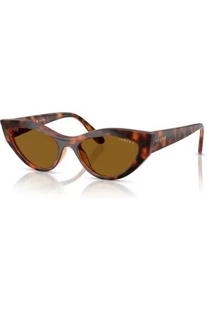 vogue Tilbehør, unisex, Brun, 52 MM, Nylon, Cat-eye solbriller med polariserede brune linser