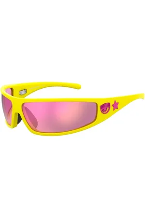 Chiara Ferragni Tilbehør, Dame, Gul, ONE SIZE, Moon Eye Solbriller Gul Pink Multilag