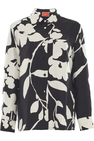 La DoubleJ Bluser & Skjorter, Dame, Sort, XS, Tyl, Klassisk Silkeknapskjorte
