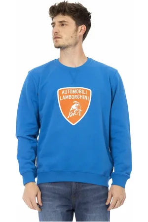 AUTOMOBILI LAMBORGHINI Sweathshirts & Hoodies, Herre, Blå, 2XL, Frontalt Logo Crewneck Sweatshirt