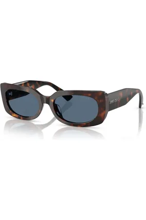 Jimmy Choo Tilbehør, Dame, Brun, 54 MM, Uld, Stilfulde solbriller med mørkeblå linser