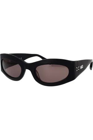 Alexander McQueen Tilbehør, unisex, Sort, 54 MM, Futuristiske ovale solbriller med geometrisk design