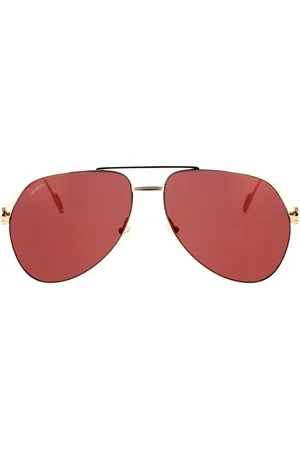Cartier Tilbehør, unisex, Gul, 58 MM, Ikoniske Pilotstil Solbriller