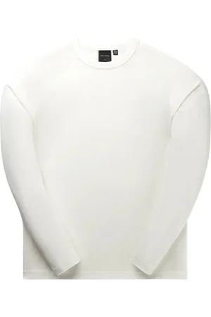 Daily paper Top, Herre, Hvid, S, Uld, Hvid Langærmet Slub Broderet T-shirt