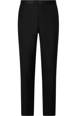 Boglioli Bukser, Herre, Sort, XL, Uld, Bukser i tuxedosnit af ren uld med satin