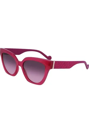 Liu Jo Tilbehør, Dame, Rød, 55 MM, Uld, Stilfulde solbriller lilla gradient linser