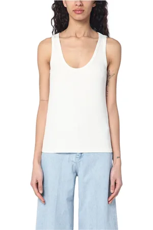 Calvin Klein Top, Dame, Hvid, L, Uld, Stilfuld Tank Top til Kvinder