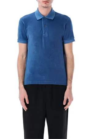 Tom Ford Top, Herre, Blå, M, Uld, Denim Blå Polo Shirt Stilfuld Sommer