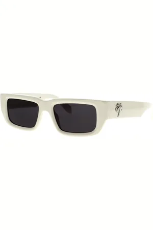 Palm Angels Tilbehør, unisex, Hvid, 53 MM, Rektangulære solbriller med tidløs charme