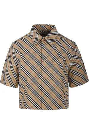 Burberry Bluser & Skjorter, Dame, Brun, 2XS, Uld, Stilfuld Skjorte