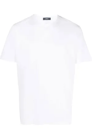 HERNO Top, Herre, Hvid, XL, Bomuld, Afslappet Bomuld T-Shirt