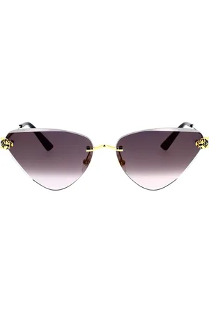Cartier Tilbehør, Dame, Gul, 62 MM, Uld, Innovative Panthère Solbriller med Geometrisk Facettering