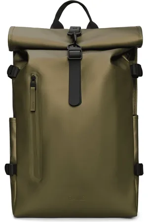 Rains Taske, unisex, Grøn, ONE SIZE, Uld, Rolltop Rygsæk med Snap Kompression