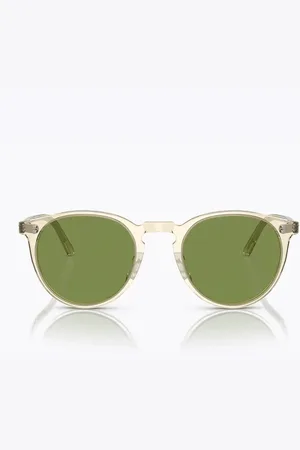 Oliver Peoples Tilbehør, unisex, Brun, 48 MM, Vintage Phantos Solbriller Grøn Krystal