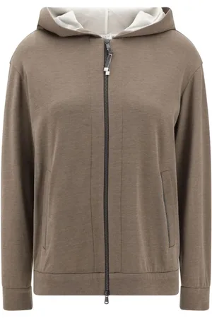 Brunello Cucinelli Sweathshirts & Hoodies, Dame, , XL, Bomuld, Juvelbesat Bomuldshættetrøje