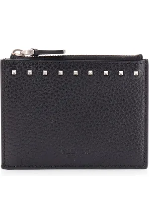 VALENTINO GARAVANI Tilbehør, Herre, Sort, ONE SIZE, Læder, Studded Zip Kortholder