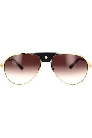 Cartier Tilbehør, unisex, Gul, 61 MM, Uld, Elegant solbriller Core Range Ct0034S