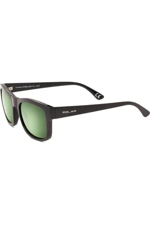 Polar Tilbehør, unisex, Sort, 56 MM, Uld, Stilfulde solbriller med grønne linser