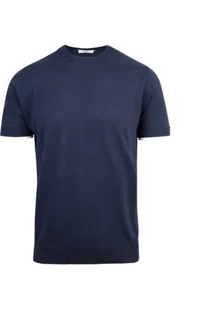 Paolo Pecora Top, Herre, Blå, XL, Bomuld, Blå T-shirt med Regular Fit