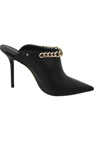 Jimmy Choo Sko, Dame, Sort, 37 EU, Uld, Elegant Sort-Guld Læder Pumps