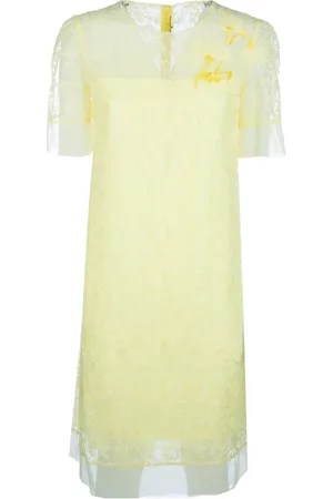 ERMANNO SCERVINO Kjole, Dame, Gul, M, Uld, Elegant Kjole Samling
