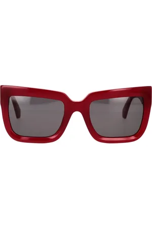 OFF-WHITE Tilbehør, unisex, Rød, 55 MM, Bordeaux Firkantet Solbriller Firenze Stil