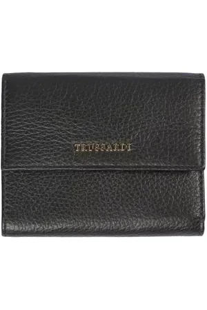 Trussardi Tilbehør, unisex, Sort, ONE SIZE, Læder, Elegant Sort Læder Pung Kvinder